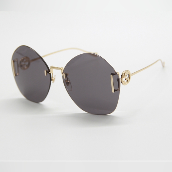 NEW GUCCI GG1203S 002 WOMEN GOLD GRAY OVERSIZED WOMEN SUNGLASSES GUCCI main image 14